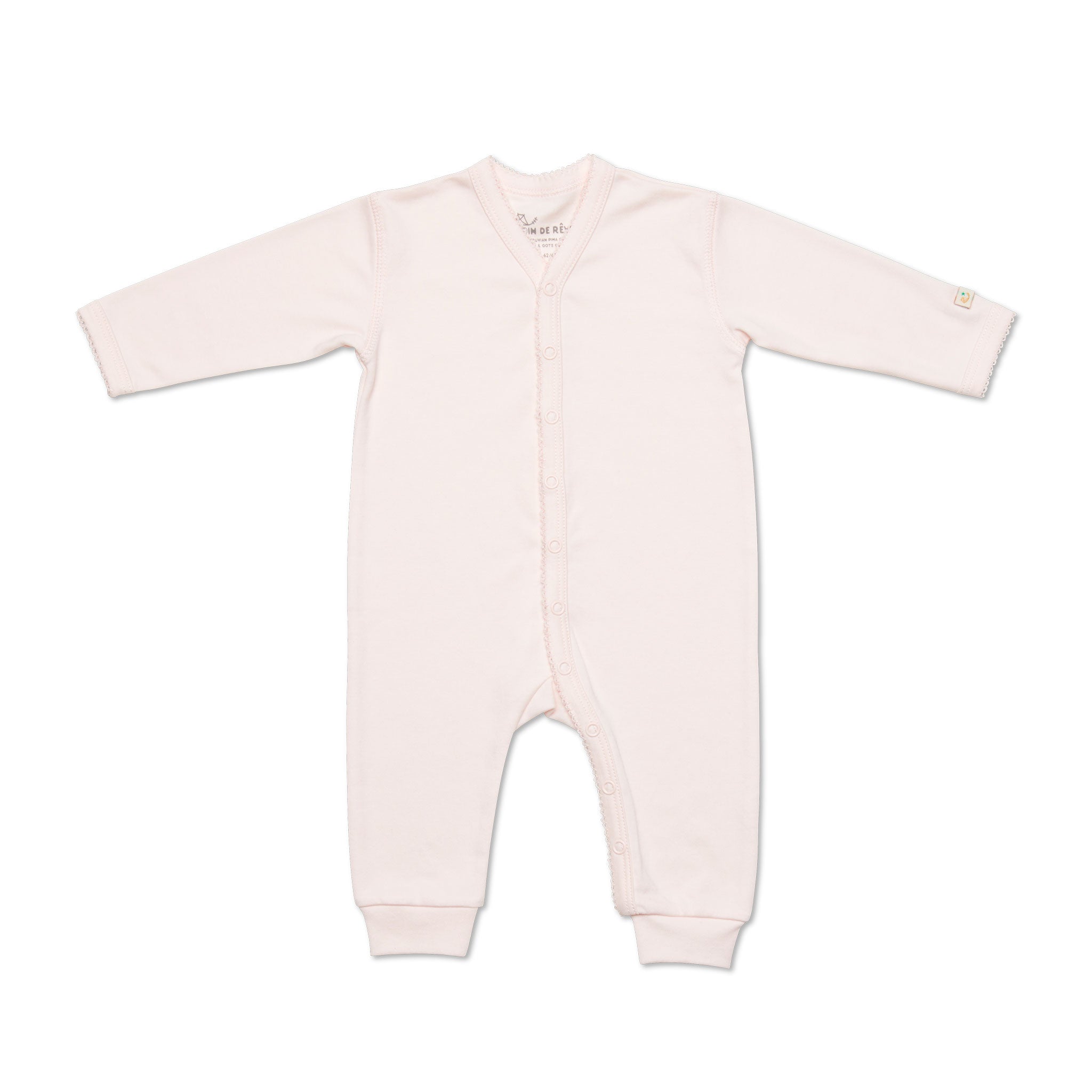 Rosa onesie med spets för nyfödd bebis