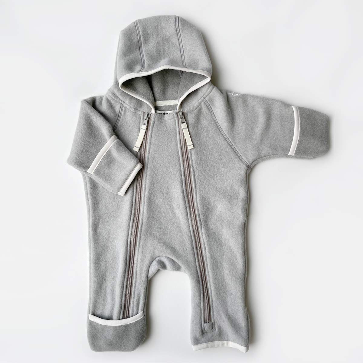 Megeve Baby Overalls Wool Fleece Oatmeal