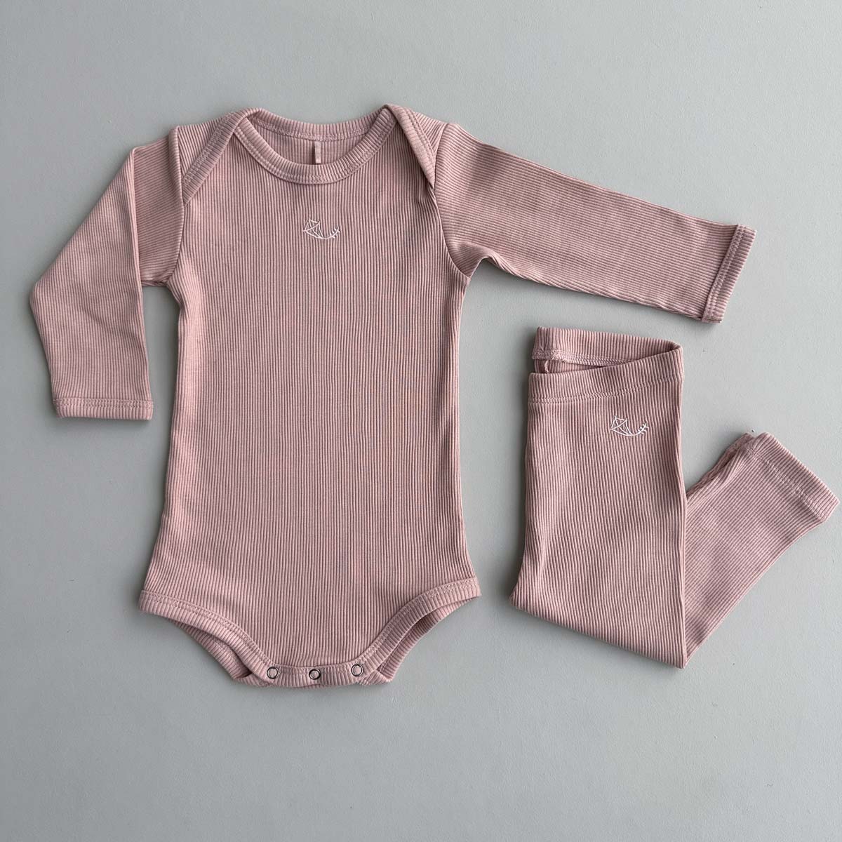 DUSTY PINK ribbed kit 6-12M