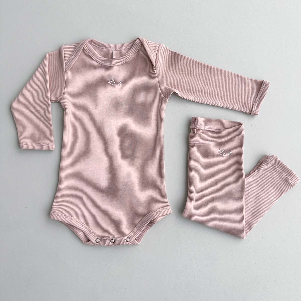 DUSTY PINK ribbed kit 6-12M